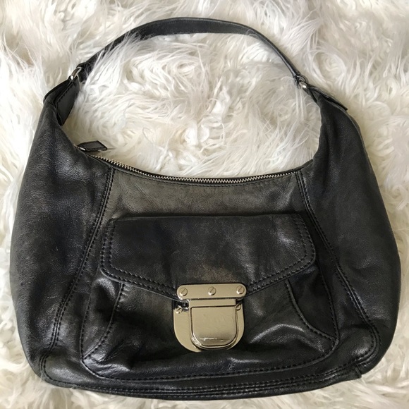 Michael Kors Handbags - Michael Kors black aged leather shoulder bag